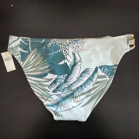 Aerie Green and Gold Print Bikini Bottoms NWT Size Small Full Coverage Bottoms - Picture 5 of 13